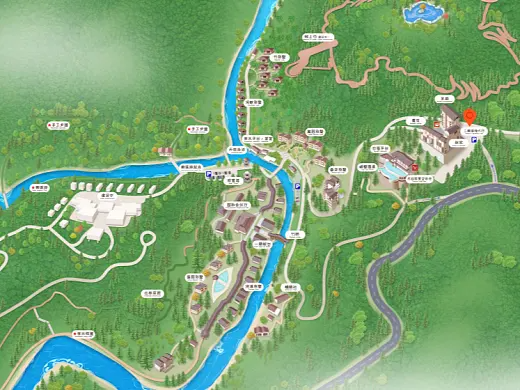 庄河结合景区手绘地图智慧导览和720全景技术，可以让景区更加“动”起来，为游客提供更加身临其境的导览体验。